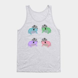 Colorful Frogs in Cowboy Hats Tank Top